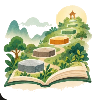 Miền đất minh họa trong hành trình đọc theo cấp độ.